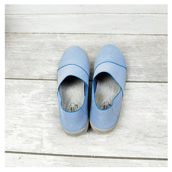 CLARKS CLOUD STEPPERS WM 9.5 BLUE STRIPE SLIP ONS - Picture 5 of 6